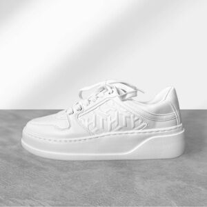Tommy Hilfiger All White Glenny Logo Platform Lace-up Sneakers Size 8 1/2 NWT
